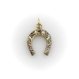 Victorian 14K Gold with Silver Front Diamond Horseshoe Charm or Pendant Pendant, Charm Kirsten's Corner
