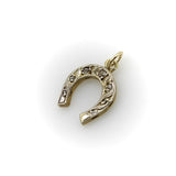 Victorian 14K Gold with Silver Front Diamond Horseshoe Charm or Pendant Pendant, Charm Kirsten's Corner