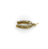 Victorian 14K Gold with Silver Front Diamond Horseshoe Charm or Pendant Pendant, Charm Kirsten's Corner