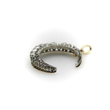 Victorian Silver Front 14K Gold Back Old Mine Cut Diamond Crescent Moon Pendant