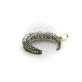 Early Victorian Silver Front 14K Gold Back Old Mine Cut Diamond Crescent Moon Pendant Pendant Kirsten's Corner