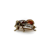 Victorian 18K Gold Citrine Diamond and Amber Bee Pin Kirsten's Corner