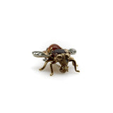 Victorian 18K Gold Citrine Diamond and Amber Bee Pin Kirsten's Corner
