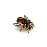 Victorian 18K Gold Citrine Diamond and Amber Bee Pin Kirsten's Corner