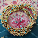 Etruscan Revival Portuguese Cannetille 19.2K Gold & Turquoise Necklace Necklace Kirsten's Corner Jewelry