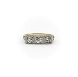 Edwardian Three-Stone Old European Diamond Ring in 14K Gold and Platinum RING Kirsten's Corner