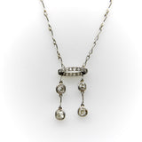 Edwardian Platinum Old Mine Cut Diamond Negligee Necklace