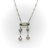 Edwardian Platinum Old Mine Cut Diamond Negligee Necklace Necklace Kirsten's Corner