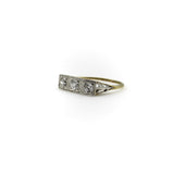 Edwardian Three-Stone Old European Diamond Ring in 14K Gold and Platinum RING Kirsten's Corner