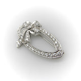Mid-Century 14K White Gold Diamond Oval Bow Pin Brooches, Pins Kirsten's Corner