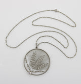 Edwardian Platinum and 18K Gold Diamond Open Work Wheat Medallion Pendant Necklace jewelry Kirsten's Corner