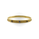 Victorian 14K Gold Greek Key Design Bracelet with Sapphires Bracelet Kirsten's Corner