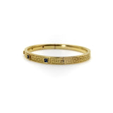 Victorian 14K Gold Greek Key Design Bracelet with Sapphires Bracelet Kirsten's Corner