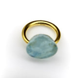 22K Gold Marie-Hélène de Taillac Milky Aquamarine Cabochon Ring jewelry Kirsten's Corner
