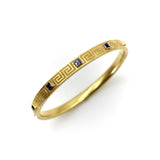 Victorian 14K Gold Greek Key Design Bracelet with Sapphires Bracelet Kirsten's Corner