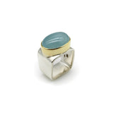 Modernist 18K Gold and Sterling Silver Ofiesh Aquamarine Ring RING Kirsten's Corner
