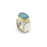 Modernist 18K Gold and Sterling Silver Ofiesh Aquamarine Ring RING Kirsten's Corner