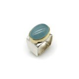 Modernist 18K Gold and Sterling Silver Ofiesh Aquamarine Ring RING Kirsten's Corner