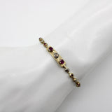 Georgian 14K Gold Diamond Ruby Bracelet jewelry Kirsten's Corner