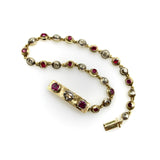 Georgian 14K Gold Diamond Ruby Bracelet jewelry Kirsten's Corner
