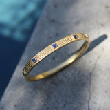 Victorian 14K Gold Greek Key Design Bracelet with Sapphires Bracelet Kirsten's Corner