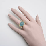 Modernist 18K Gold and Sterling Silver Ofiesh Aquamarine Ring RING Kirsten's Corner