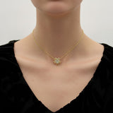 French 18K Gold Mid-Century Flower Pendant Necklace Necklace Kirsten's Corner