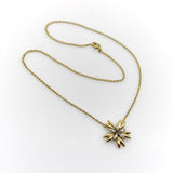 French 18K Gold Mid-Century Flower Pendant Necklace Necklace Kirsten's Corner