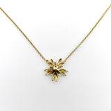 French 18K Gold Mid-Century Flower Pendant Necklace Necklace Kirsten's Corner