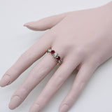 18K Gold Edwardian Five-Stone Diamond and Ruby Ring RING Kirsten's Corner