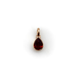 14K Rose Gold Garnet Teardrop Pendant pendant, Charm Kirsten's Corner