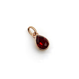 14K Rose Gold Garnet Teardrop Pendant pendant, Charm Kirsten's Corner