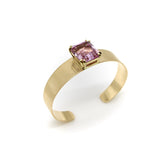 Vintage Signature 14K Gold and Kunzite Cuff Bracelet Bracelet Kirsten's Corner