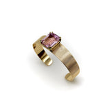 Vintage Signature 14K Gold and Kunzite Cuff Bracelet Bracelet Kirsten's Corner