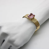 Vintage Signature 14K Gold and Kunzite Cuff Bracelet Bracelet Kirsten's Corner