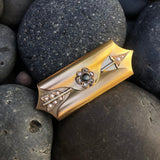 14K Gold Envelope Shaped Mourning Locket with Arrow Brooches, Pins Kirsten's Corner