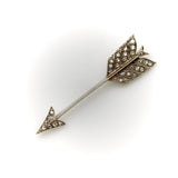 Victorian Diamond Encrusted Arrow Pendant with Silver Front and 14K Gold Back Pendant Kirsten's Corner