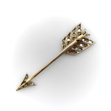 Victorian Diamond Encrusted Arrow Pendant with Silver Front and 14K Gold Back Pendant Kirsten's Corner
