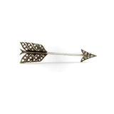 Victorian Diamond Encrusted Arrow Pendant with Silver Front and 14K Gold Back Pendant Kirsten's Corner