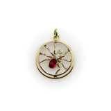14K Gold Edwardian Austro-Hungarian Spider Pendant jewelry Kirsten's Corner