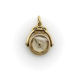 Victorian 18K Gold Swivel Fob with Compass and Hardstone Intaglio jewelry Kirsten's Corner