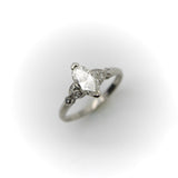 Vintage Marquise Diamond and Platinum Engagement Ring Rings Kirsten's Corner