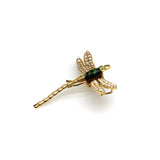 Edwardian 14K Gold Dragonfly Pendant with Garnet, Pearls, & Enameling Pendant Kirsten's Corner
