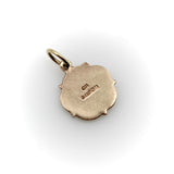 Vintage 9K Gold and White Enamel Tudor Rose Charm jewelry Kirsten's Corner