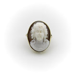 Victorian High Relief Cameo of Young Maiden in 14K Gold Ring ring Kirsten's Corner