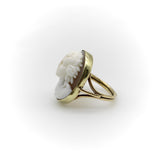 Victorian High Relief Cameo of Young Maiden in 14K Gold Ring ring Kirsten's Corner
