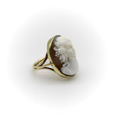 Victorian High Relief Cameo of Young Maiden in 14K Gold Ring ring Kirsten's Corner
