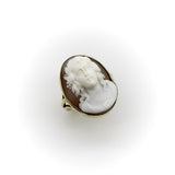 Victorian High Relief Cameo of Young Maiden in 14K Gold Ring ring Kirsten's Corner