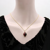 14K Gold Signature Watermelon Tourmaline Carved Leaf Pendant Pendant Kirsten's Corner