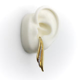 14K Gold and Diamond Wing Shaped Earrings Earrings Kirsten's Corner